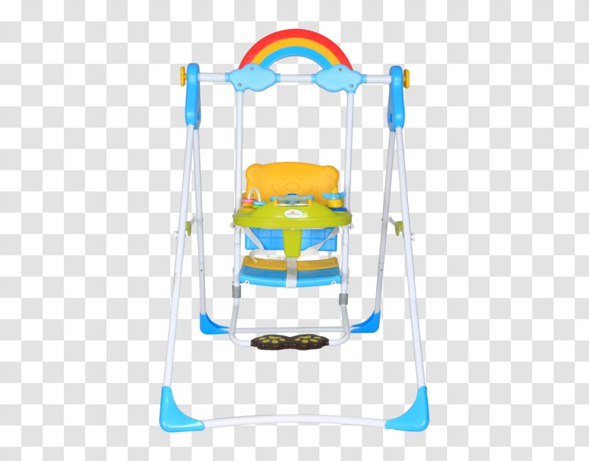 Yellow Blue Playground Baby Walker Swing - Fortnite Bouncer Pad Transparent PNG
