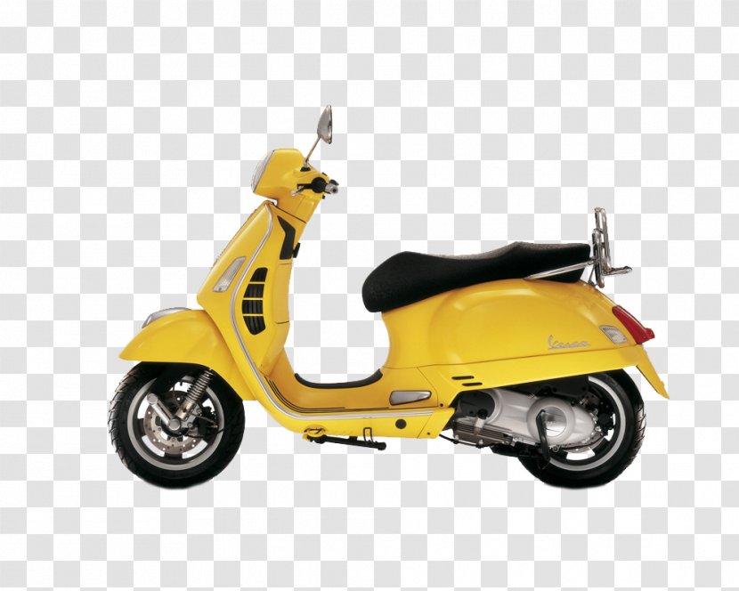Scooter Vespa GTS Piaggio Motorcycle - Motor Vehicle - Yellow Image Transparent PNG