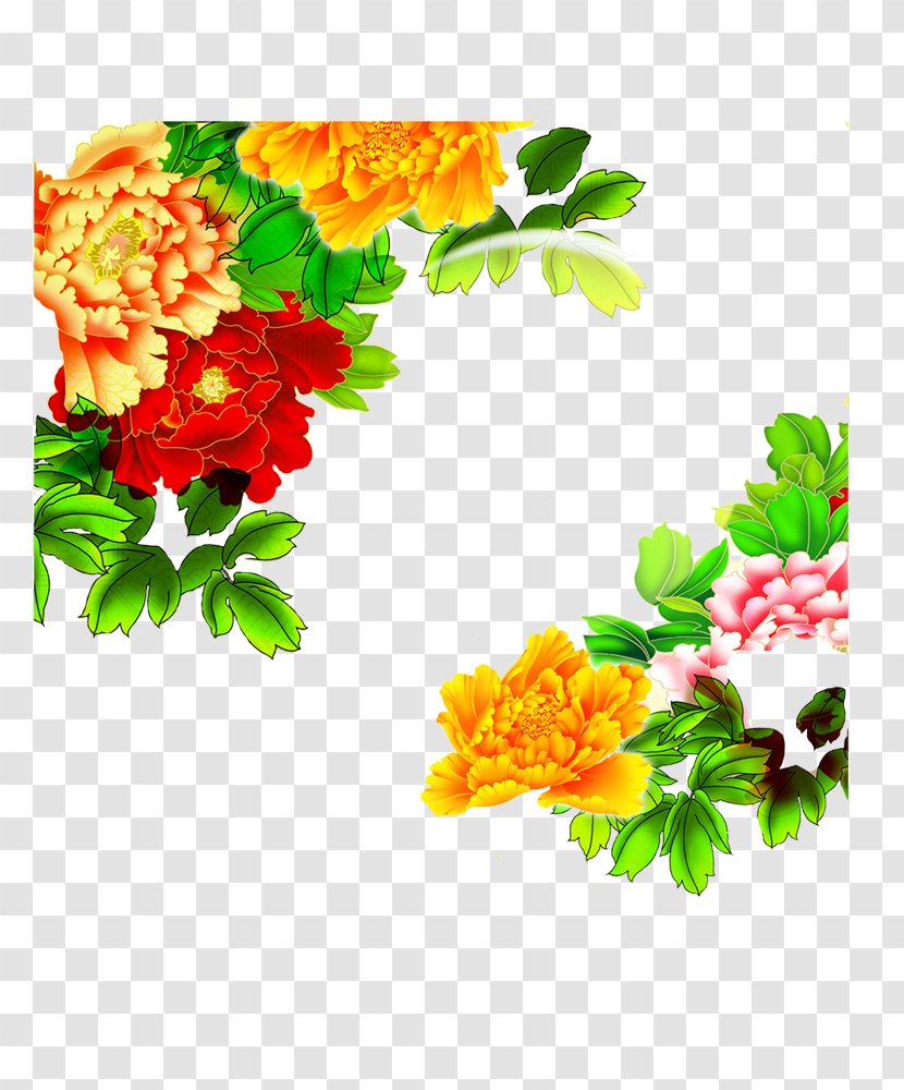 Moutan Peony Floral Design Download Icon - Flower Arranging Transparent PNG