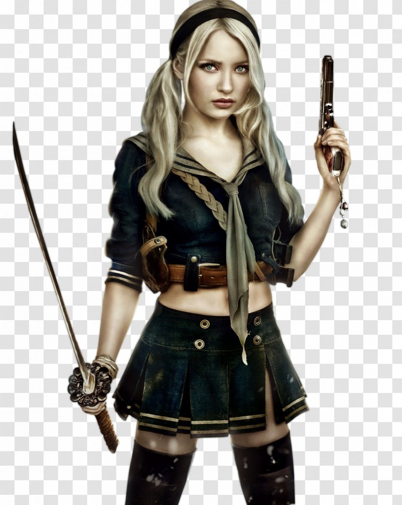 Emily Browning Sucker Punch Cosplay Babydoll Costume - Action Figure Transparent PNG