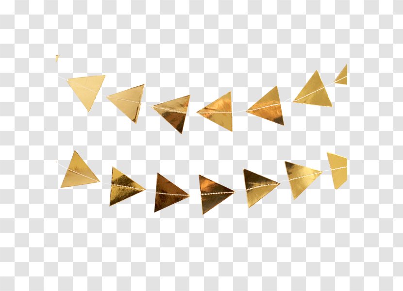 Paper Triangle Gold Party Decagon - Yellow - Garland Transparent PNG