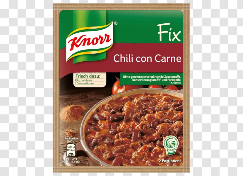 Chili Con Carne Wiener Schnitzel Bolognese Sauce Mexican Cuisine Knorr - Meat Transparent PNG