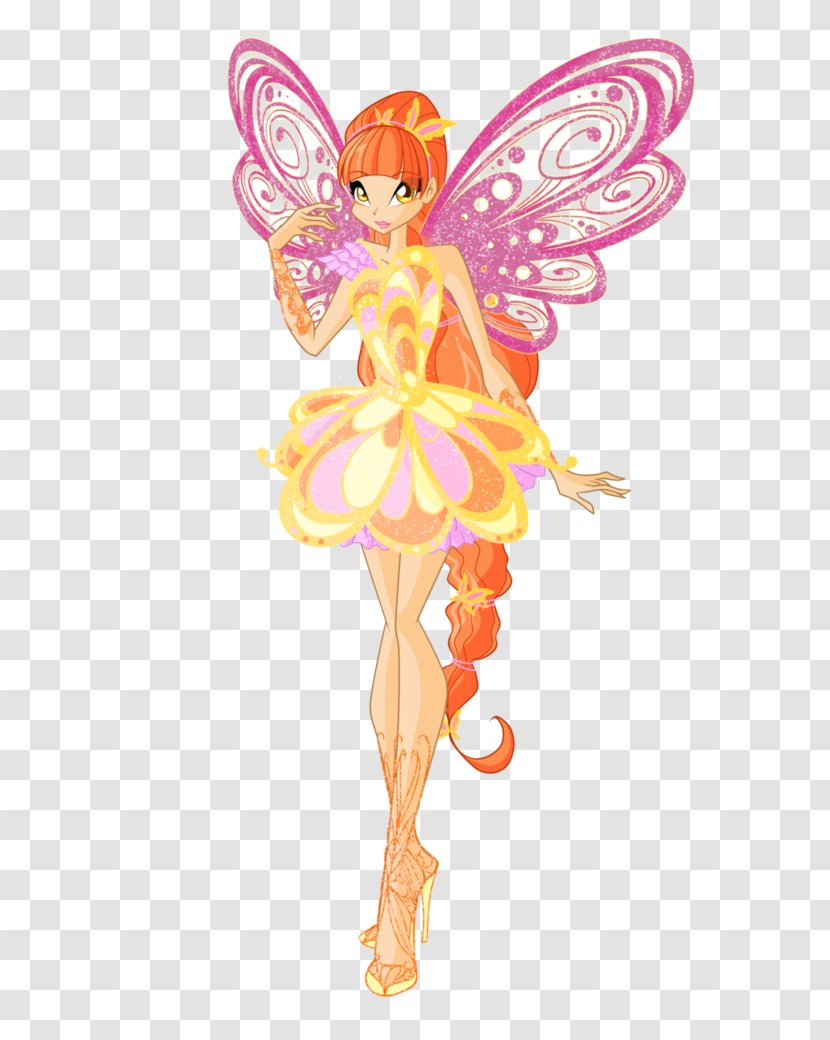 Flora Fairy Butterflix Drawing - Model Sheet Transparent PNG