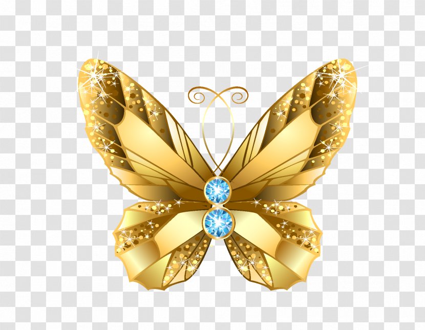 Butterfly Gold Clip Art Download - Fashion Accessory Transparent PNG