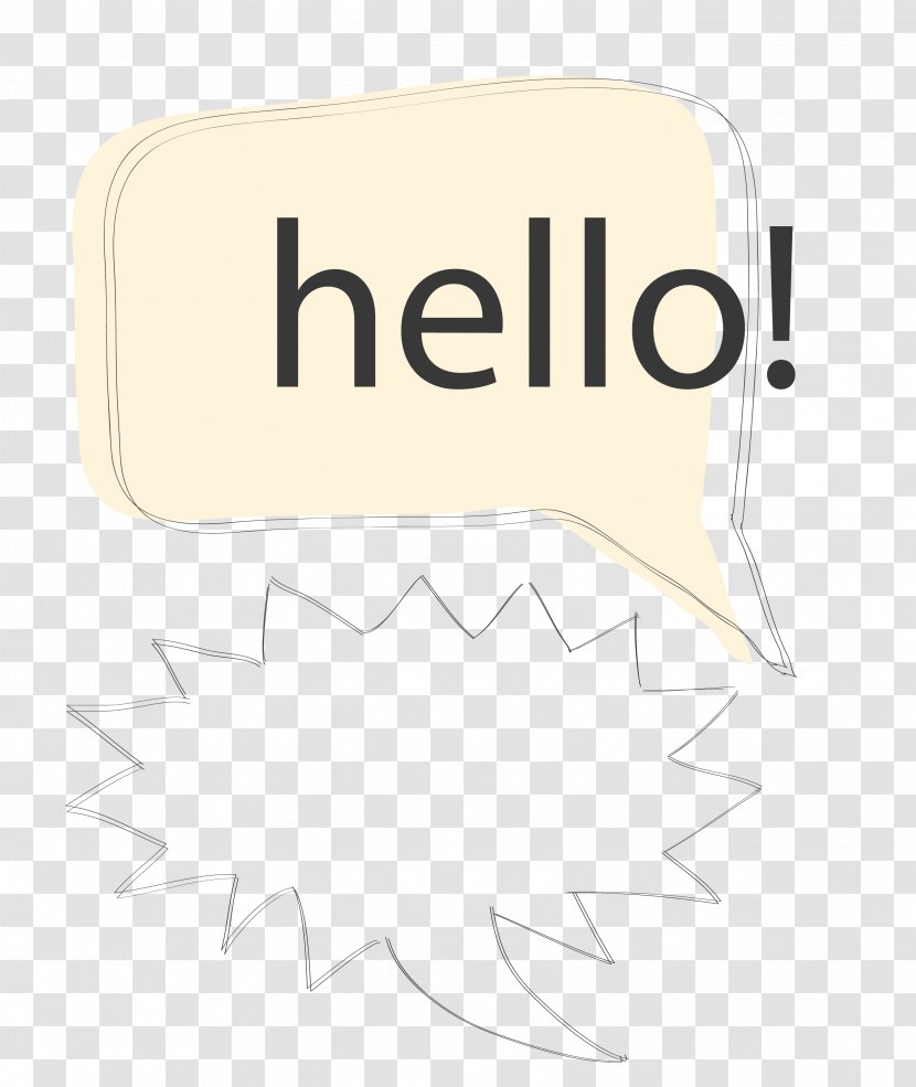 Paper Logo Text Illustration - Yellow - Hello Line Dialog Transparent PNG