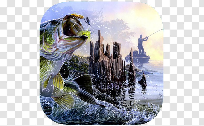 Largemouth Bass Fishing Art Painting - Fauna Transparent PNG