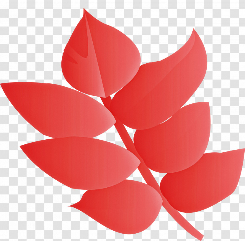Red Petal Leaf Flower Plant Transparent PNG
