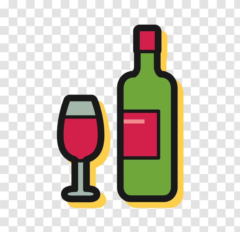 Wine Bottle Cartoon - Glass Transparent PNG