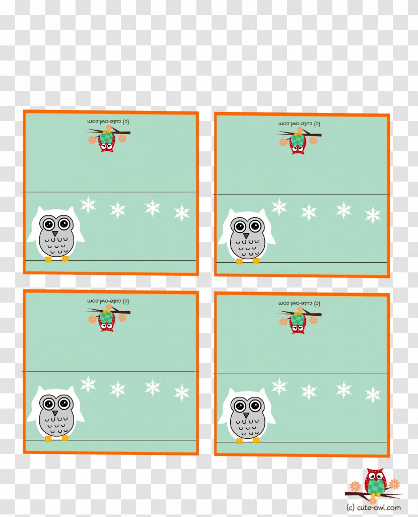 Place Cards Owl Gift Birthday Greeting & Note - Rectangle Transparent PNG