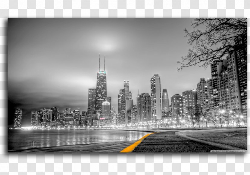 New York City Black And White Mural Wallpaper - Building Transparent PNG