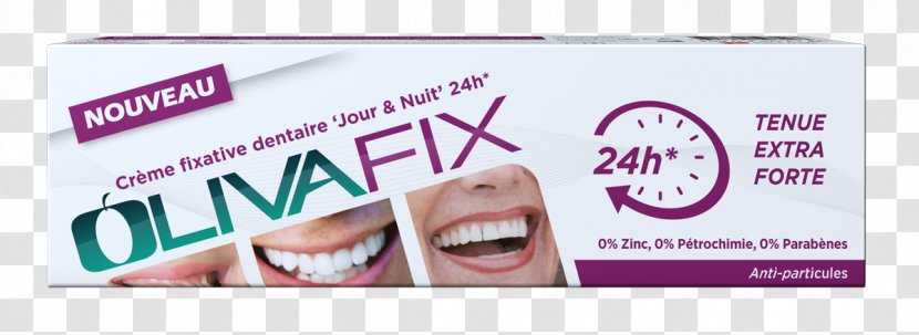 Dentures Tooth OlivaFix 24 Hour 'Day & Night' Denture Adhesive Cream Swiss 40gBNIB English Pkg Prosthesis - Gums - Festa Della Donna Transparent PNG