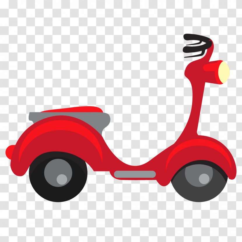 Car Scooter Electric Vehicle Motorcycle - Automotive Design - Red Material Transparent PNG