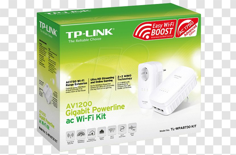 TP-Link Power-line Communication Wireless Repeater Router Wi-Fi - Network Cards Adapters - Tplink Transparent PNG