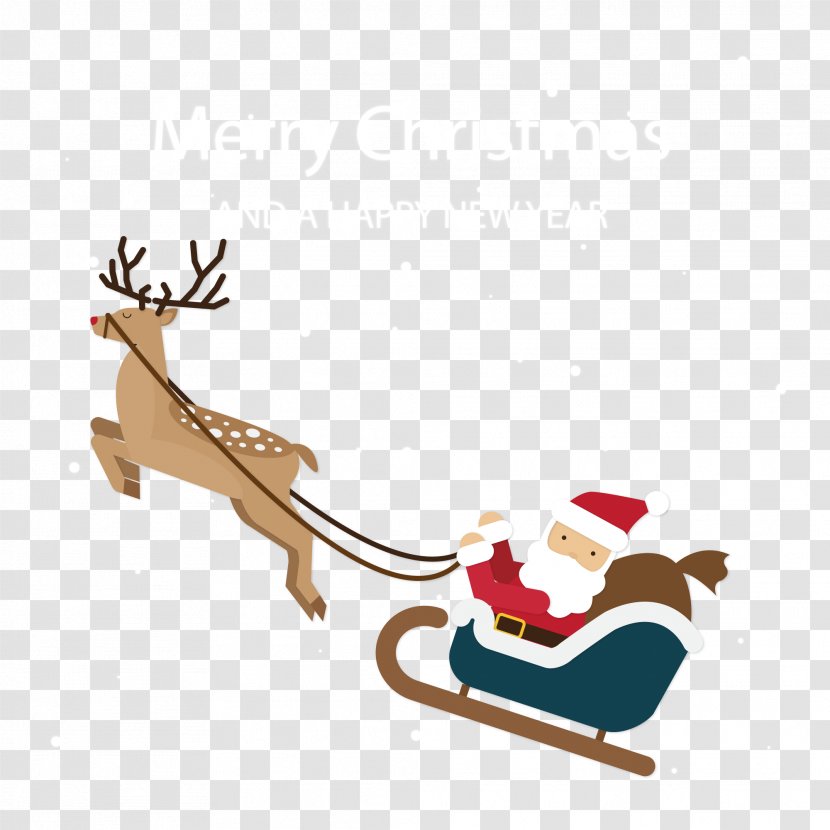 Vector Santa Claus - Deer - Illustration Transparent PNG