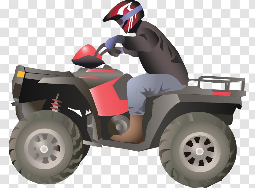 Motorcycle Game All-terrain Vehicle Clip Art - Silhouette - Hand-painted Figures Tractor Pattern Transparent PNG