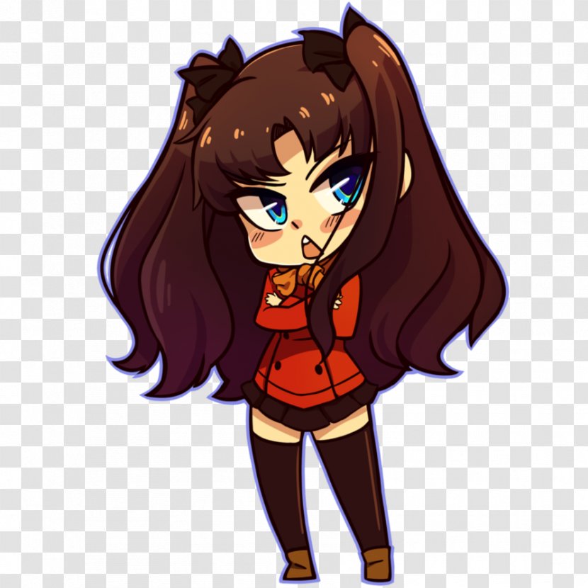 Brown Hair Clip Art Illustration Human - Flower - Rin Tohsaka Transparent PNG