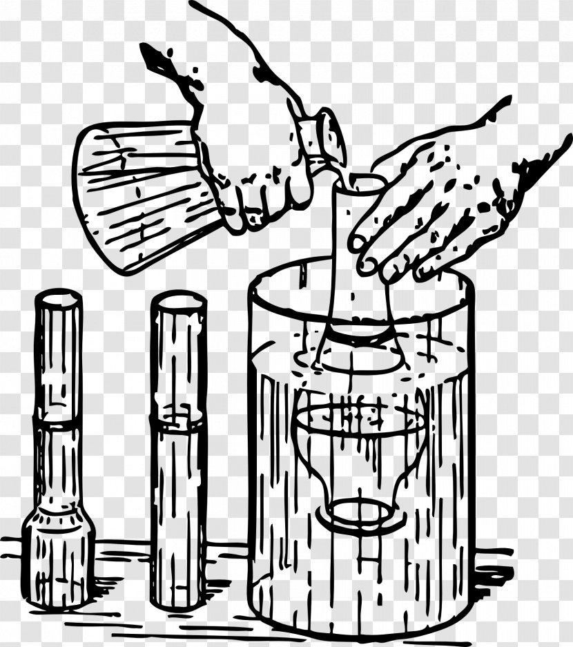 Chemistry Laboratory Flasks Clip Art - Black And White - Science Transparent PNG