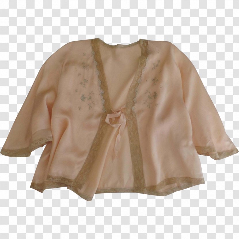 Cardigan Nightgown Bed Jacket Bedgown - Ruby Lane - Embroidered Transparent PNG