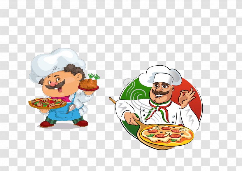 Pizza Italian Cuisine Chef Clip Art - Kitchen God Free To Pull Hand Painted Transparent PNG