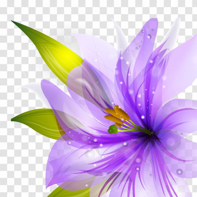 Border Flowers Purple Desktop Wallpaper - Blue Flower Transparent PNG