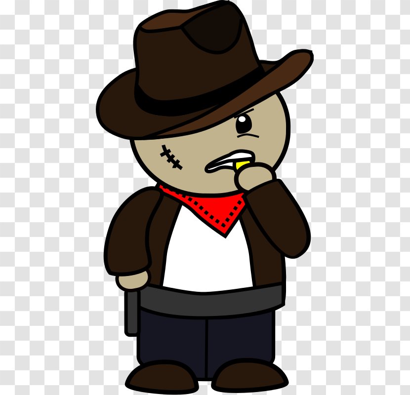 Cowboy Cartoon Clip Art - Headgear - Wearing A Hat Bite Child Transparent PNG