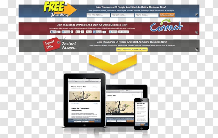 Web Page Online Advertising Footer Display - Multimedia - Bar Transparent PNG