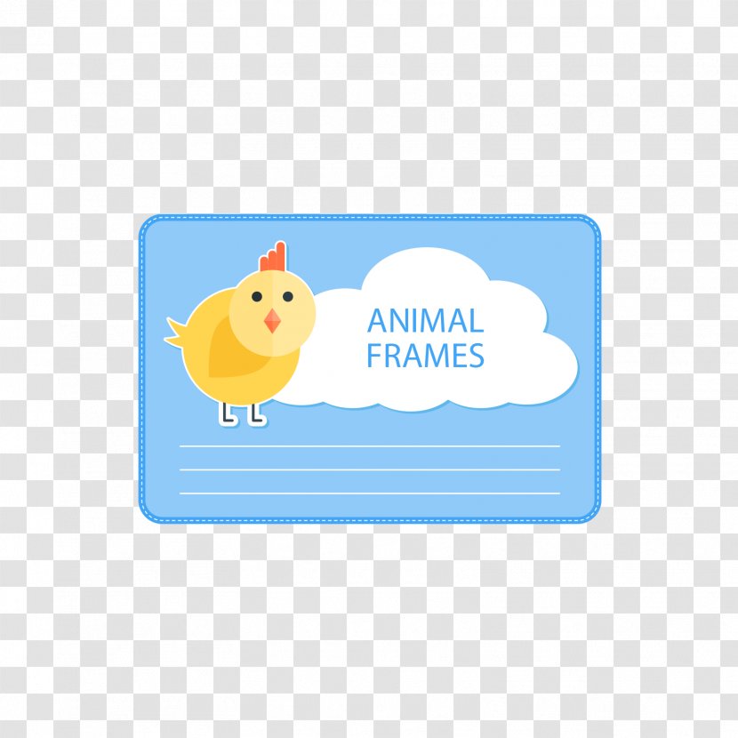 Clip Art - Yellow - Blue Chicken Photo Text Box Transparent PNG