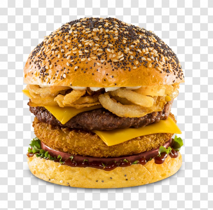 Hamburger Cheeseburger Breakfast Sandwich Fast Food Veggie Burger - Menu - Sandwiches Transparent PNG