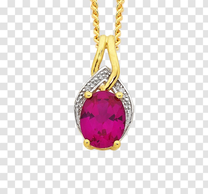Ruby Locket Colored Gold Charms & Pendants - Diamond Transparent PNG