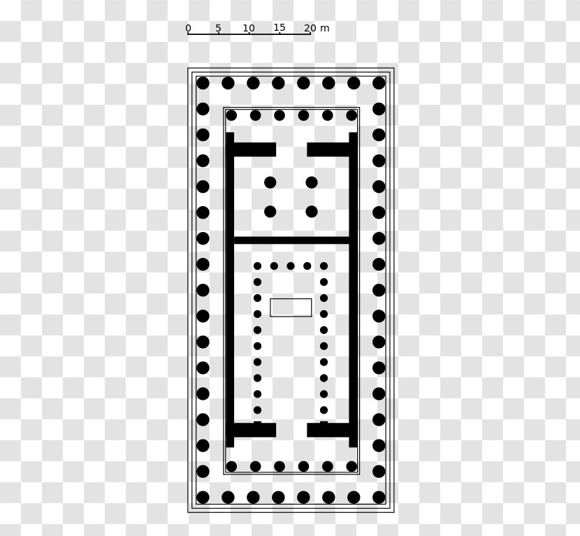 Parthenon Temple Floor Plan Doric Order - Drawing - View Transparent PNG