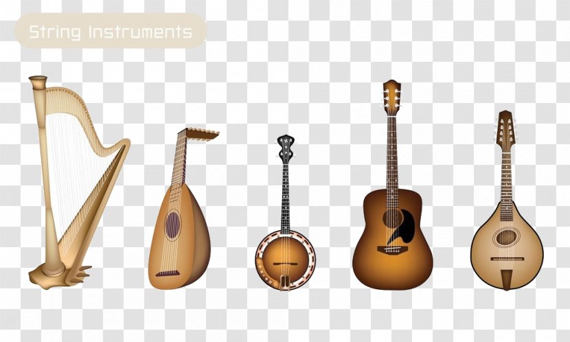 Mandolin String Instrument Musical Lute - Flower - Hand-painted Western Instruments Transparent PNG