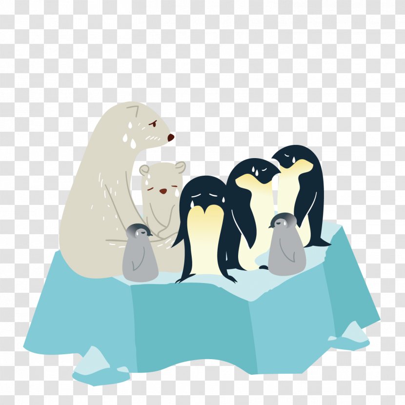 Microsoft PowerPoint Template Presentation Slide Reversal Film - Heart - Penguins And Polar Bears On Glaciers Transparent PNG