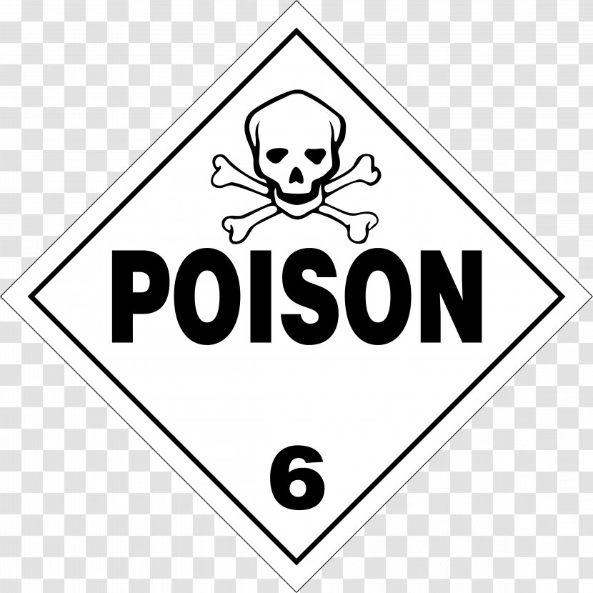 Dangerous Goods Placard HAZMAT Class 6 Toxic And Infectious Substances Poison Transport Transparent PNG