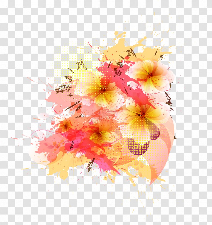 Floral Design Poster Illustration - Flower Arranging - Vector Decorative Pattern Transparent PNG