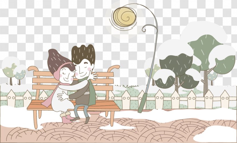 Drawing Illustration - Heart - Park Dating Couples Transparent PNG