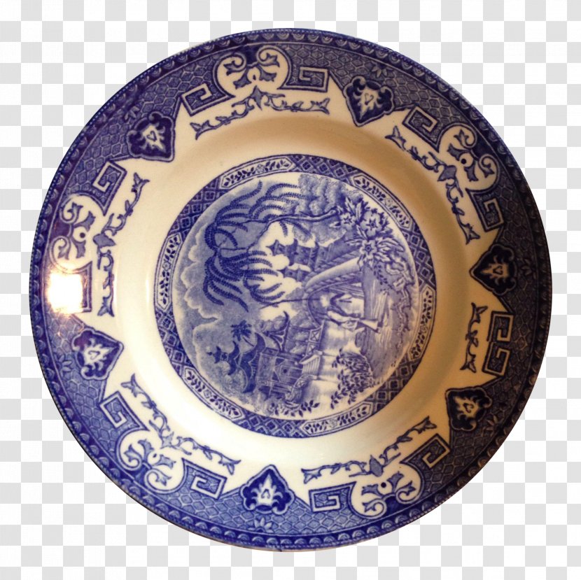 Cobalt Blue And White Pottery Porcelain - China Plate Transparent PNG