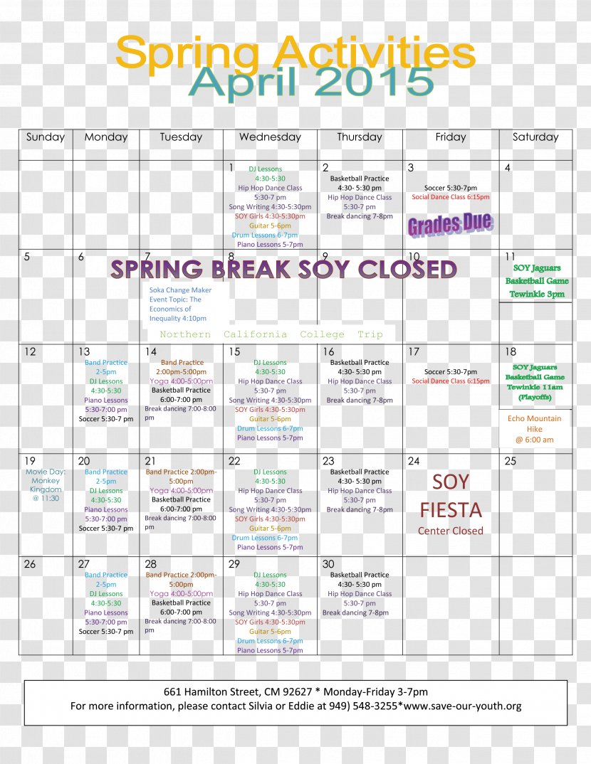 Film Poster Information Web Page Save Our Youth - April Calendar Transparent PNG