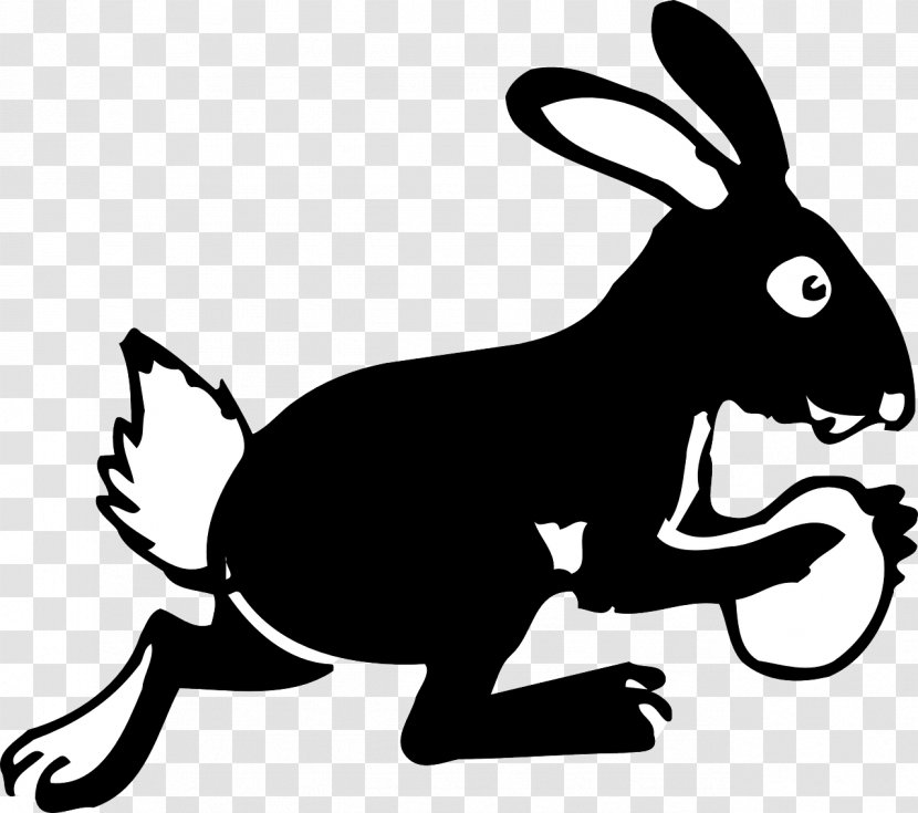Easter Bunny Rabbit Running Clip Art - Monochrome Photography Transparent PNG