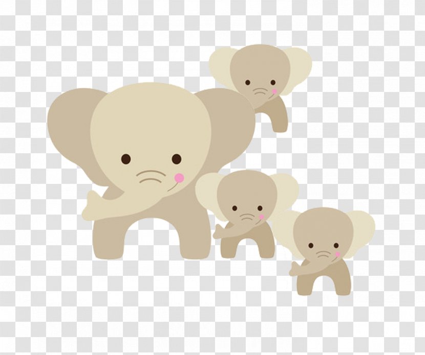 Elephants Spray Illustration - Tree - Elephant Mother Child Transparent PNG