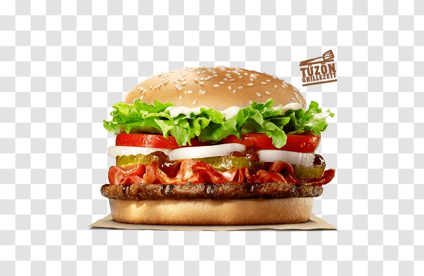 Whopper Cheeseburger Hamburger Bacon Big King - American Food Transparent PNG