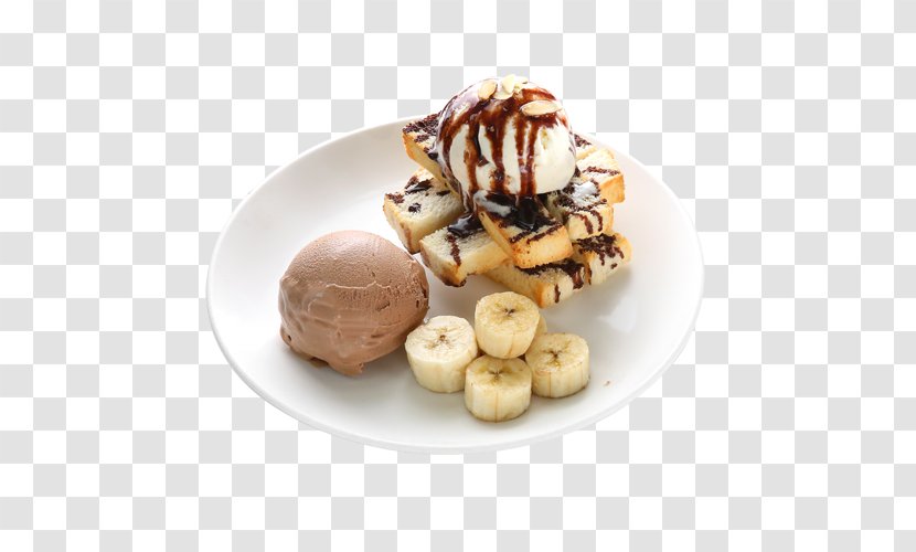 Chocolate Ice Cream Sundae Profiterole Waffle - Breakfast Transparent PNG