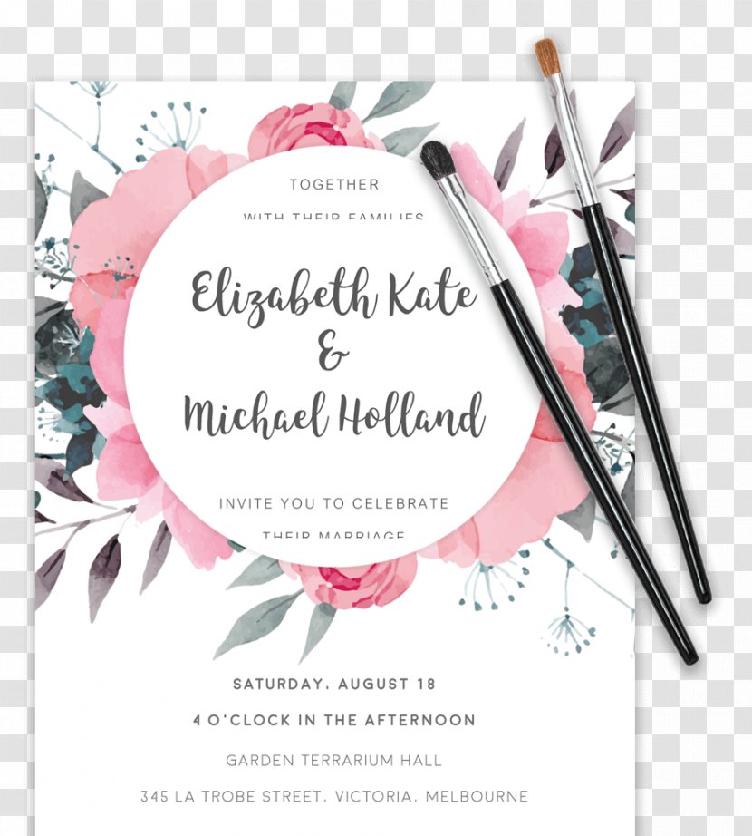 Wedding Invitation Floral Design Convite Template - Templates Transparent PNG