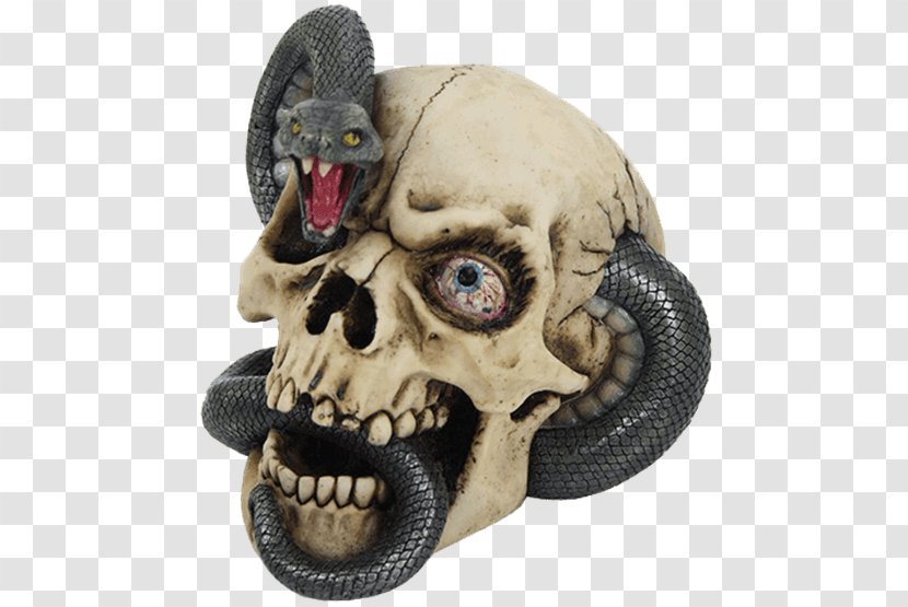 Human Skull Snake Calavera Black Mamba - Marble Transparent PNG