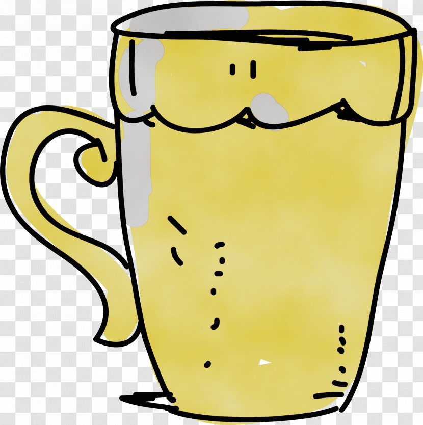 Mug Beer Glassware Pint Glass Yellow Glass Transparent PNG