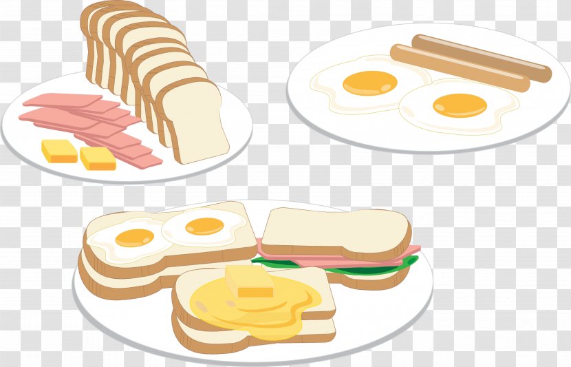 Toast Breakfast European Cuisine Fried Egg - Vector Western-style Transparent PNG