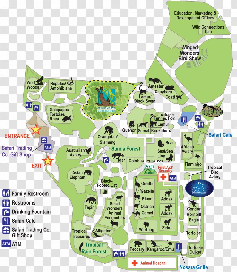 Fresno Chaffee Zoo Map Los Angeles - Area - Tree Top Adventure Birmingham Transparent PNG