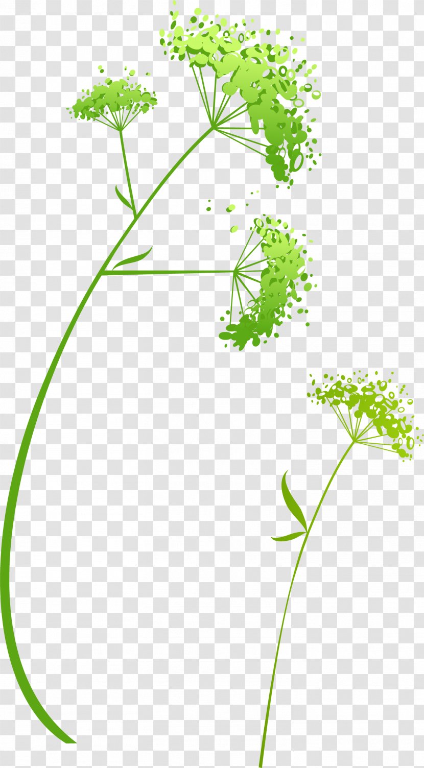 Green Flower - Gratis - Hand Painted Flowers Transparent PNG