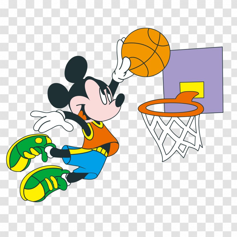 Mickey Mouse Donald Duck Basketball Wallpaper - Yellow - Dunk Transparent PNG