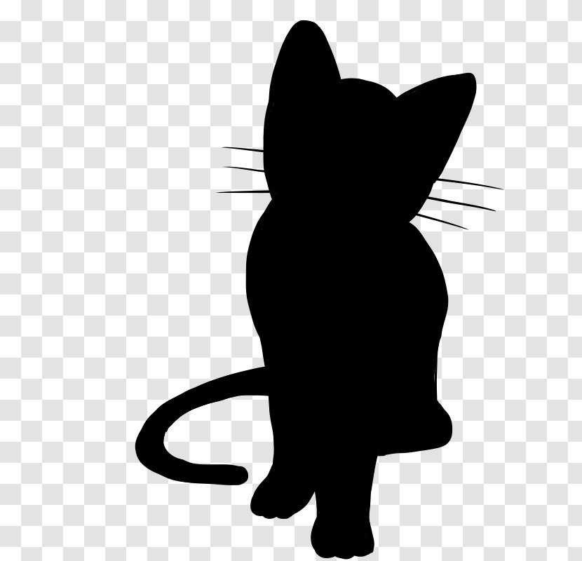 Black Cat Kitten Domestic Short-haired Whiskers Silhouette - Mammal Transparent PNG