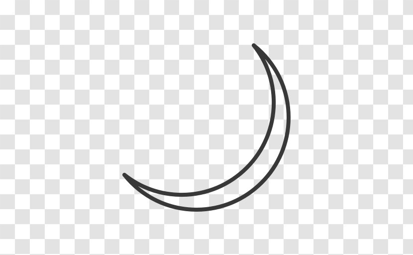 Crescent Line White - Symbol Transparent PNG